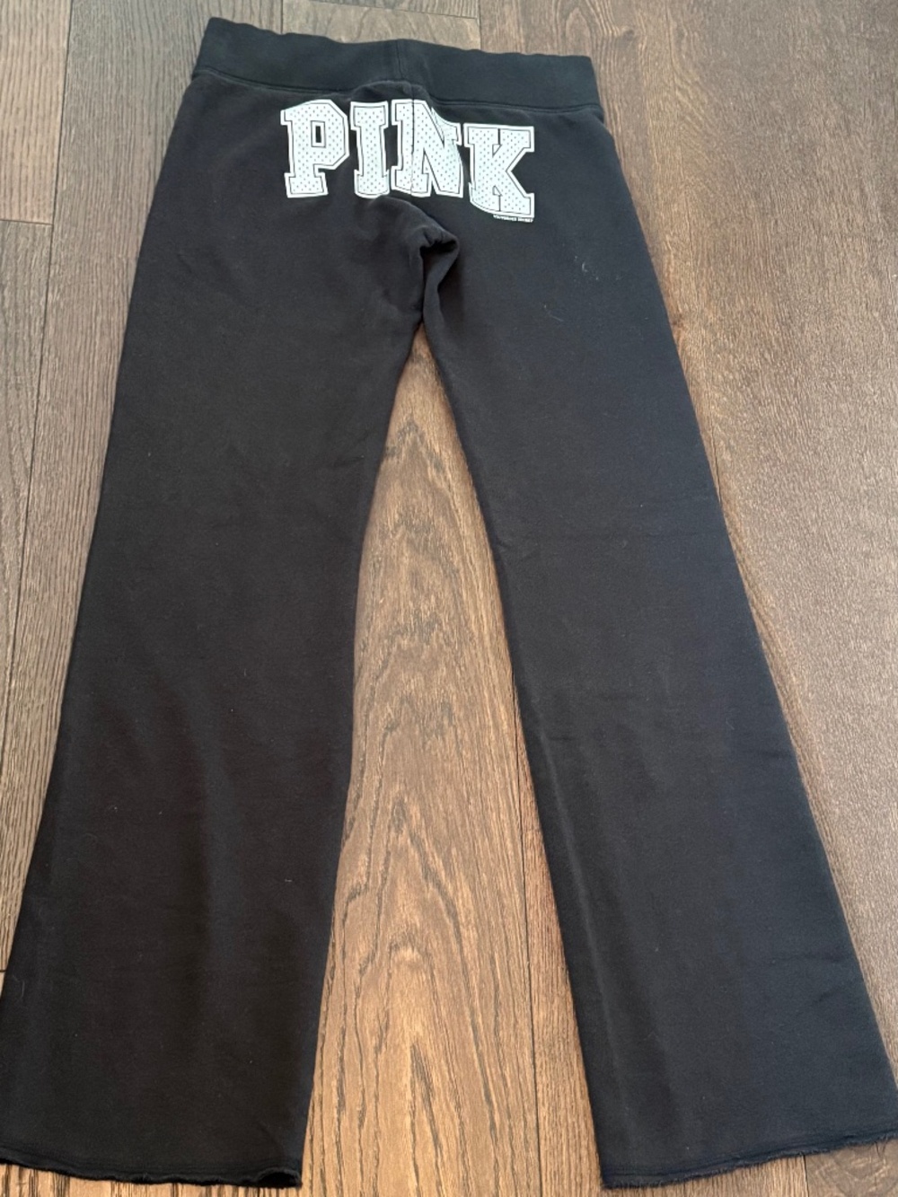 Victoria’s Secret PINK Black Foldover Yoga Pants XS Flare Logo